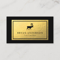 Reindeer - Faux Gold Foil Carte de visite