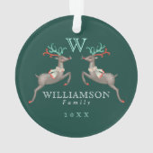 Reindeer & Festive Florals Monogramme Famille Phot (dos)