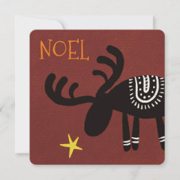 Reindeer found the star: Christmas card, flat Kaart