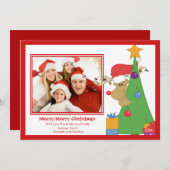 Reindeer Fun Christmas Flat Carte photo (Devant / Derrière)