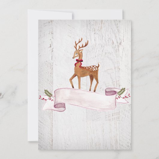 Reindeer Fun première invitation d'anniversaire (Dos)