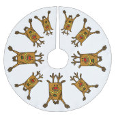 Reindeer Funny Drawing on White Kerstboom Rok (Voorkant)