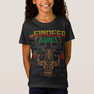 Reindeer Gainz Brodolf Ugly KerstSweater Gym T-shirt