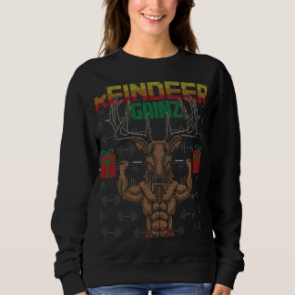 Reindeer Gainz Brodolf Ugly KerstSweater Gym Trui