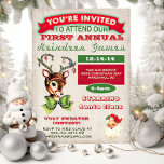 Reindeer Games Fête de Noël Invitation<br><div class="desc">Reindeer Games Christmas Party Invitation Cirque Vintage Inspiré Poster Christmas Holiday Party Super fun Fête de Noël avec un renne super mignon tout habillé pour les vacances et une père Noël vintage vous accueille aux "jeux de rennes" contre un arrière - plan antique. Comprend un concours de pull moche et...</div>