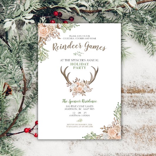 Reindeer Games Fête Invitation