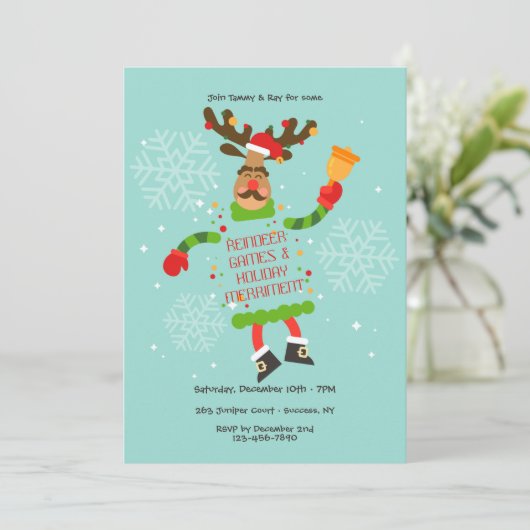 Reindeer Games Fête Invitations (Debout devant)