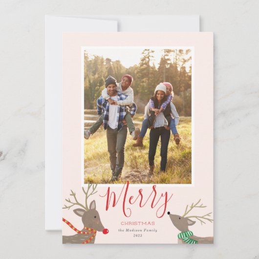 Reindeer Games Holiday Photo Card (Voorkant)