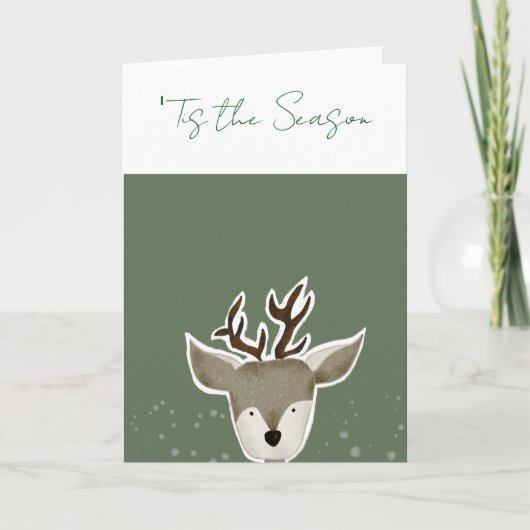 Reindeer Holiday Card Bedankkaart (Voorkant)
