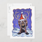 Reindeer Holiday Feestdagenkaart (Voorkant / Achterkant)