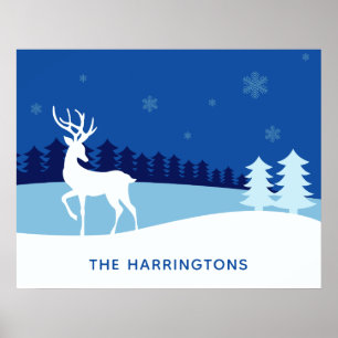 Reindeer, illustration affiche de nom personnalisé