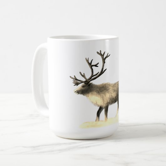 Reindeer in winter day koffiemok (Voorkant links)