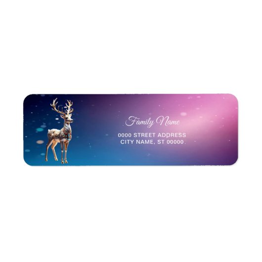 Reindeer Jewels Christmas Return Address Label (Voorkant)