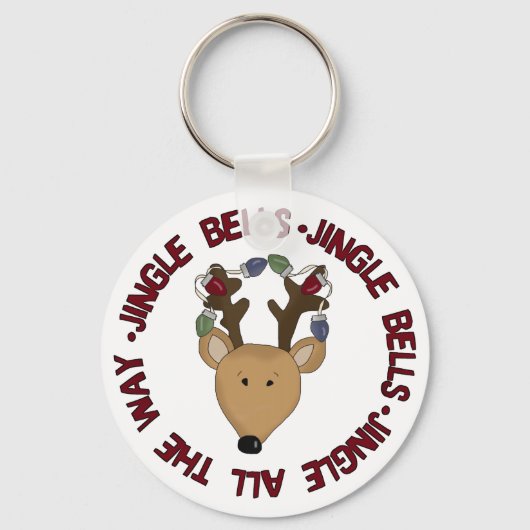 Reindeer Jingle Bells Tshirts en Gifts Sleutelhanger (Voorkant)