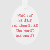 Reindeer Joke Christmas Acrylic Ornament (devant)