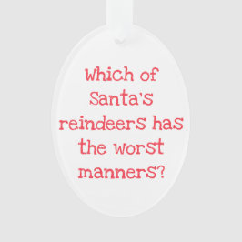Reindeer Joke Christmas Acrylic Ornament
