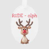 Reindeer Joke Christmas Acrylic Ornament (dos)