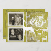 Reindeer Joy Holiday Fotokaart Feestdagenkaart (Voorkant / Achterkant)