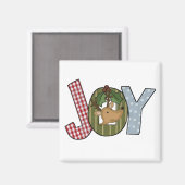 Reindeer Joy Holiday Tshirts en giften Magneet (Voorkant / Achterkant)
