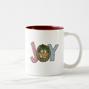 Reindeer Joy Holiday Tshirts en giften Tweekleurige Koffiemok