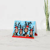 Reindeer Joyeux Noël Ajouter Carte Photo 1 (Devant)