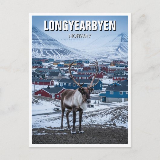 Reindeer Longyearbyen Svalbard Norway Briefkaart (Voorkant)