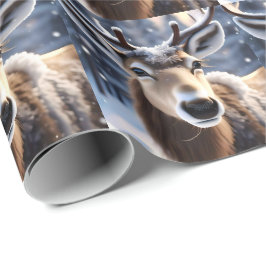 Reindeer Magic: Close-up van de loyale metgezel va Cadeaupapier
