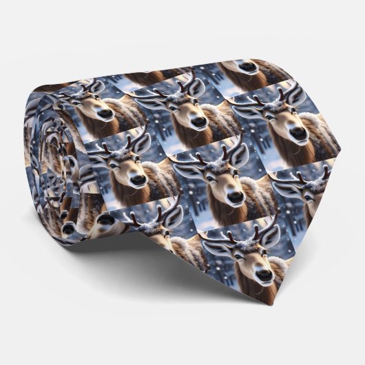 Reindeer Magic: Close-up van de loyale metgezel va Stropdas (Opgerold)