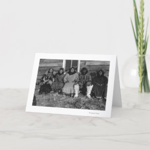 Reindeer Mary en haar familie in Alaska Feestdagen Kaart