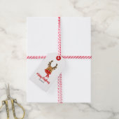 Reindeer Merry Kerstmis - JOY Cadeaulabel (Met Touw)