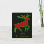 Reindeer Merry Kerstmis Kaart (Voorkant)