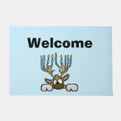 Reindeer met Menorah Antlers Chrismukkah Doormat Deurmat (Voorkant)