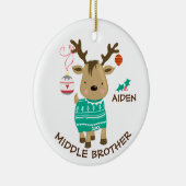 Reindeer Middle Brother Kerstversier Keramisch Ornament (Rechts)