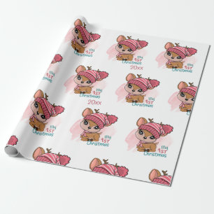 Reindeer, mijn eerste Kerstmis Cadeaupapier