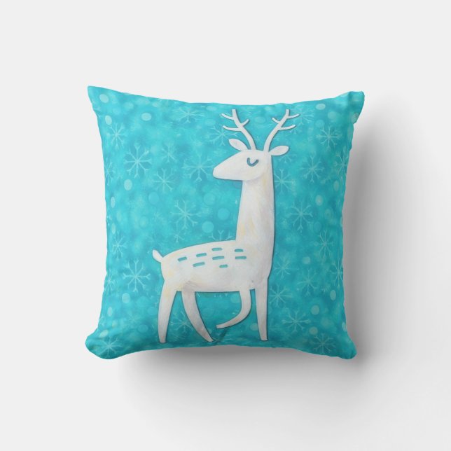 Reindeer Modern and Retro Art Throw Pillow Kussen (Voorkant)