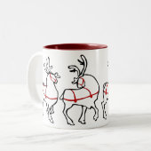 Reindeer Mug Coffee Coupe Festive de Noël Décembre (Devant gauche)