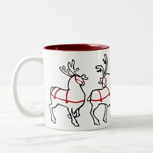 Reindeer Mug Coffee Coupe Festive de Noël Décembre (Gauche)