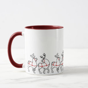 Reindeer Mug Coffee Cup Festive Cadeaux de Noël