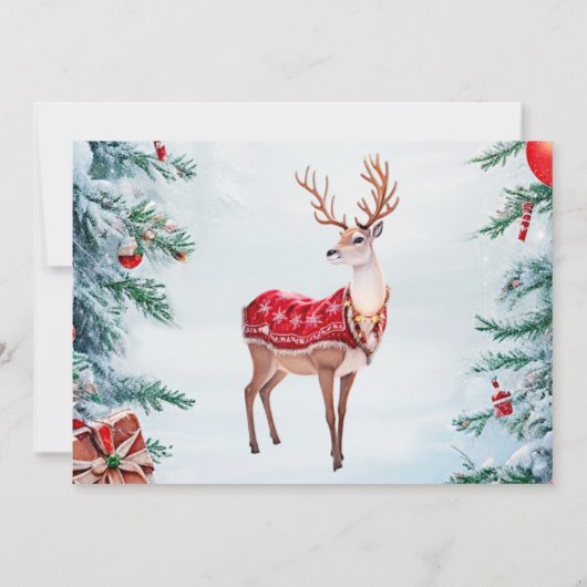 Reindeer Noël Fête Invitation (Dos)