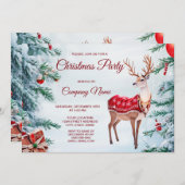 Reindeer Noël Fête Invitation (Devant / Derrière)