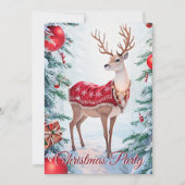 Reindeer Noël Fête Invitation (Devant)