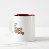 Reindeer Noel Holiday Tshirts en Gifts Tweekleurige Koffiemok (Voorkant links)