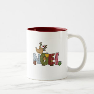Reindeer Noel Holiday Tshirts en Gifts Tweekleurige Koffiemok
