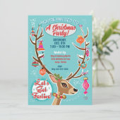 Reindeer Noël Invitation à la fête de Noël (Debout devant)