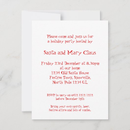 Reindeer noël invitation doux gris (Dos)