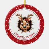 Reindeer Nom de la fille Ornement photo de Noël (Devant)