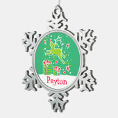 Reindeer nommé ornement de Noël flocon de neige (Vue impression)