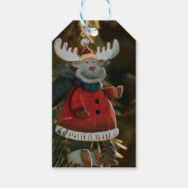 Reindeer Ornament Kerstmis Cadeaulabel