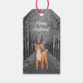 Reindeer, Pixel Art, pixelart Merry Christmas  Cadeaulabel (Voorkant)