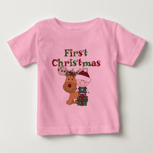 Reindeer Premiers T-shirts et cadeaux de Noël (Devant)